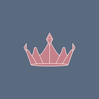 Pink luxurious crown design vector