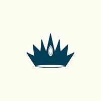 Blue luxurious crown design vector