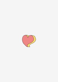 Pink doodle heart icon vector