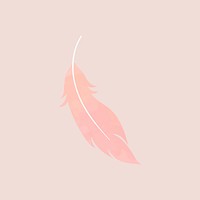 Single pink lightweight feather vector