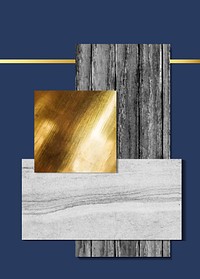 Gray marbled and shiny gold textured background vectors set
