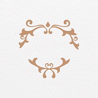 Bronze vintage ornamental frame vector in white