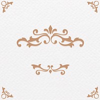 Bronze vintage ornamental frame vector in white