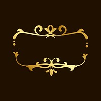 Golden vintage ornamental frame vector in black