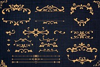 Vintage golden ornamental design element collection vector