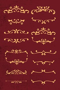 Premium vintage golden ornamental frame collection vector