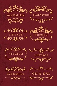 Premium vintage golden ornamental frame collection vector