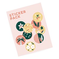 Tropical sticker label pack vector