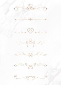 Gold feminine ornamental dividers vector collection