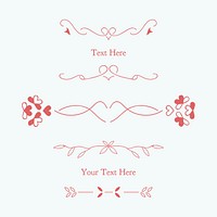 Red feminine ornamental dividers vector collection