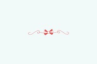Red feminine ornament dividers vector