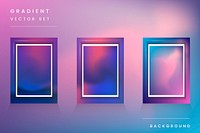 Blue gradient poster template vector set