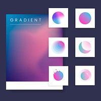 Abstract purple background template vector set