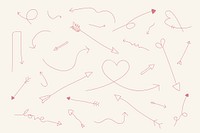 Pink doodle arrow vector collection