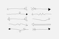 Black doodle arrow vector collection