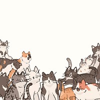 Cats doodle pattern background vector