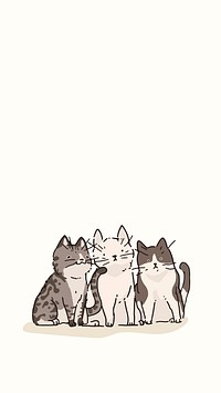 Domestic Shorthair cats doodle element vector