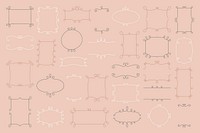Doodle ornament frame vector collection