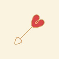 Cupid arrow planner sticker on beige background vector