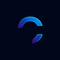 Capital letter C vibrant typography vector