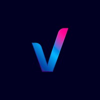 Capital letter V vibrant typography vector