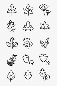 Doodle autumn leaves vector collection