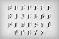 Gray isometric alphabet vector collection