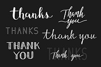 Thank you typography vector collection