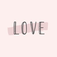 Love typography on a pink background vector