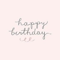 Happy birthday calligraphy psd pink background