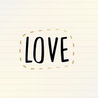 Love typography on a cream background vector