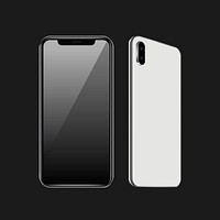 Mobile phone mockup front and rear view vector