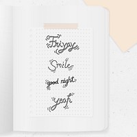 Words set on a white paper vector