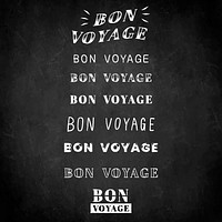Set of handwritten Bon Voyage on background vector