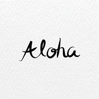 Black aloha typography design vector