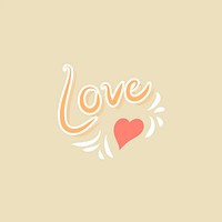 Love typography with a heart vector