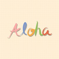 Colorful aloha typography design vector