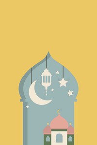 Yellow Ramadan Mubarak vector Eid background