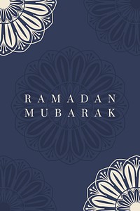 Blue Islamic floral background vector for Ramadan Mubarak and Eid festivals