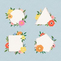Colorful floral frame collection vector