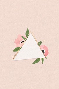 Pink triangle frame design vector