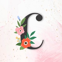 Elegant floral letter C vector