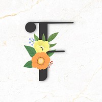 Elegant floral letter F vector