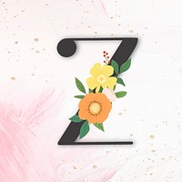 Elegant floral letter Z vector
