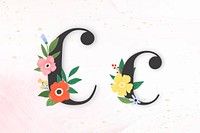 Elegant floral letter c vector