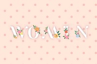 Floral elegant women lettering vector