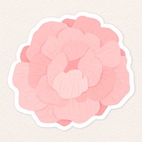 Pink hydrangea flower sticker illustration