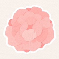 Pink hydrangea flower sticker vector