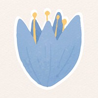 Blue flower sticker vector
