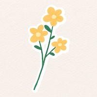 Yellow flowers sticker vector